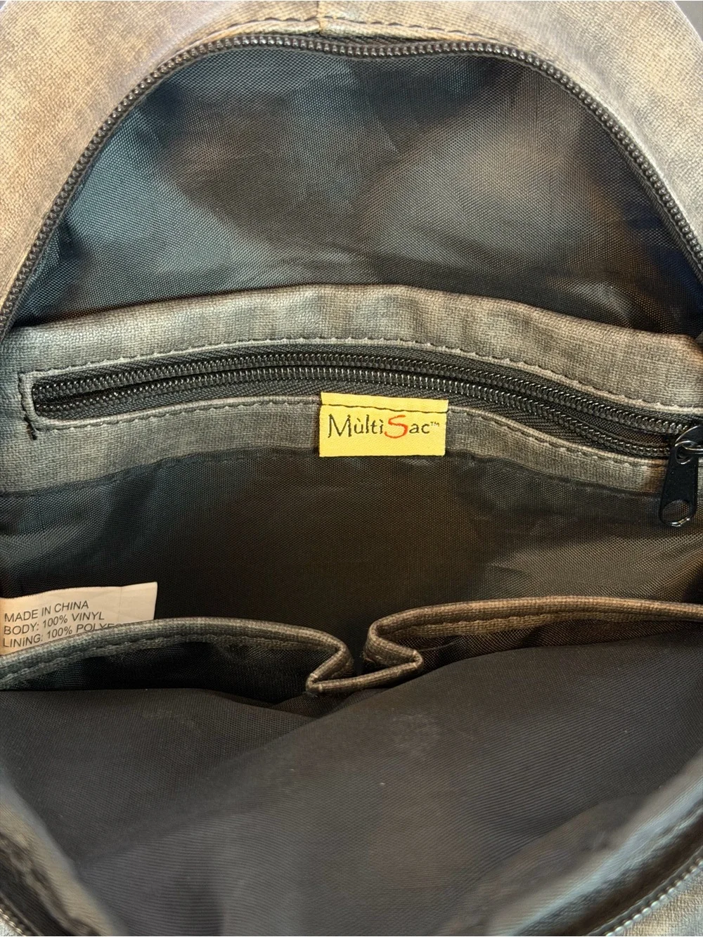 MultiSac Women's Gray Jamie Convertible Backpack/Sling Handbag One Size